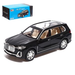 Машина металлическая BMW X7, 124, открываются двери, капот, багажник, цвет чёрный