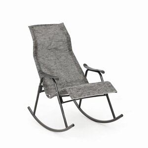 Кресло-качалка садовое 'Нарочь', 110 х 62 х 94 см, каркас черный, сиденье серое