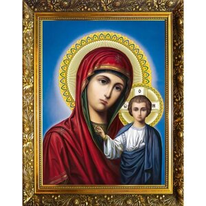 Алмазная мозаика 'Казанская икона Божьей Матери' 30 x 40 см, 33 цвета