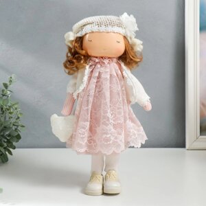 Кукла интерьерная 'Малышка в платье с кружевом, с сердечком' 36,5х14х15,5 см