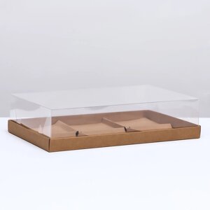 Коробка для муссовых пирожных 6 штук, 26x17x6 Крафт