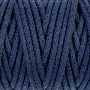 Шнур для вязания 'Пухлый' 100 хлопок ширина 5мм 100м (т. синий)