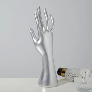 Подставка для украшений 'Рука' 7,5x6x24 см, цвет серебро