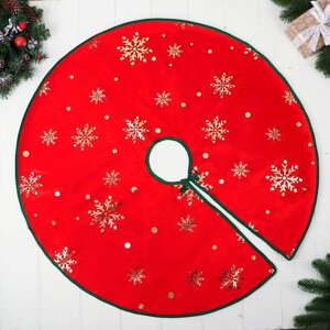 Полянка под ёлку 'Уютная сказка' снежинка, 74 см, красный