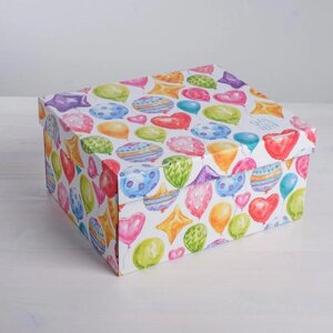 Коробка подарочная складная, упаковка, 'Яркие шары', 31 х 25,5 х 16 см