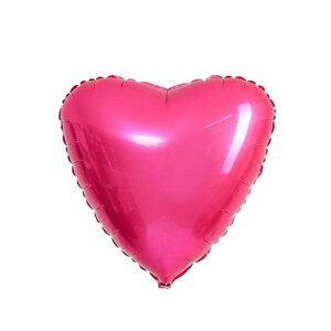 Шар фольгированный 19', сердце, цвет пион (комплект из 5 шт.)