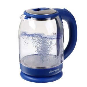 Чайник электрический 'Матрёна' MA-154, стекло, 1.8 л, 1500 Вт, синий