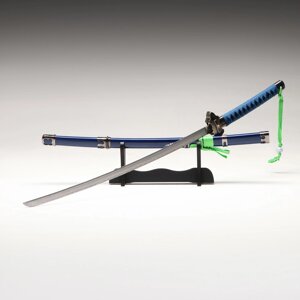 Сувенирное оружие 'Катана Рин' 106 см, клинок 68 см, синяя, на подставке