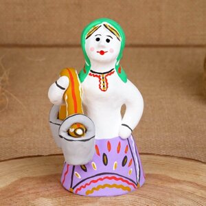 Сувенир 'Баба с ведрами', 8x7x13 см, каргопольская игрушка