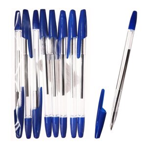 Набор ручек шариковых 8 штук LANCER Office Style 820, узел 1.0 мм, синие чернила на масляной основе, корпус синий