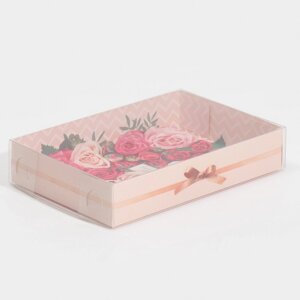 Коробка для макарун с подложками с PVC крышкой, кондитерская упаковка 'Хорошего дня!', 17 х 12 х 3,5 см (комплект из 5