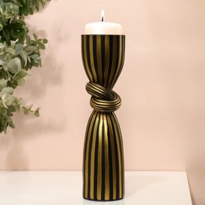 Подсвечник для одной свечи 'Узел', цвет черно-золотой 29,5 х 7,5 х 7,5 см