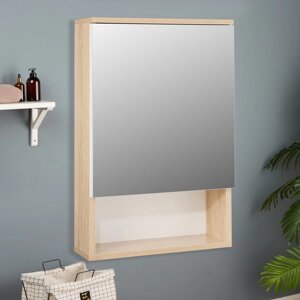 Зеркало-шкаф для ванной комнаты 'Вена 50' белый/сонома, 50 х 70 х 13,6 см