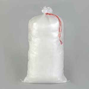 Мешок полипропиленовый, 55 x 95 см, на 50 кг, прозрачный, с завязками (комплект из 10 шт.)