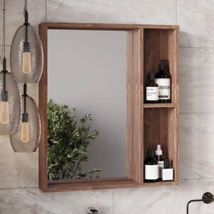 Зеркало-шкаф для ванной комнаты 'Брит 60', Морское дерево винтаж, 60 х 70 х 12 см