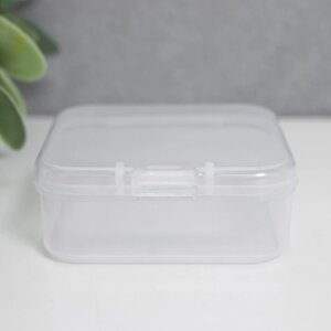 Шкатулка пластик для мелочей 'Квадрат' прозрачная 2х5,5х5,5 см (комплект из 12 шт.)
