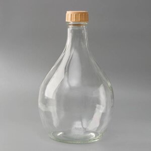 Бутыль стеклянная 'Дамижана', 5 л, с крышкой