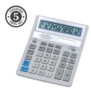 Калькулятор настольный Citizen 'SDC-888XWH', 12-разрядный, 158 х 203 х 31мм, двойное питание, белый