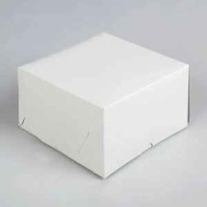 Упаковка для капкейков на 4 шт, без окна, белая 16 х 16 х 10 см (комплект из 5 шт.)