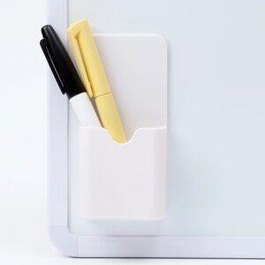 Магнитная универсальная подставка для маркеров и губок белого цвета 'Классика' 3х5.5х12 см