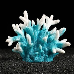 Декоративный коралл 'Синулярия', 18 х 9 х 14 см, голубой