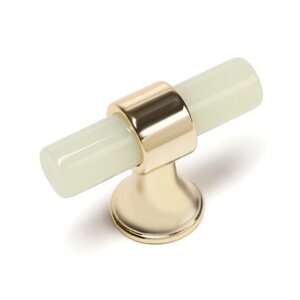Ручка кнопка CAPPIO PK106, D12 мм, пластик, цвет фосфор/золото