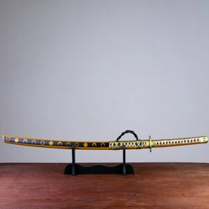 Сувенирное оружие 'Катана Мика' 103 см, клинок 68 см, чёрная, на подставке