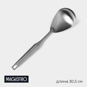 Ложка гарнирная из нержавеющей стали Magistro, 30,5x8 см, Luxe, цвет серебряный