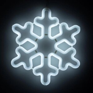 Светодиодная фигура 'Снежинка' 30 см, пластик, 220 В, свечение белое