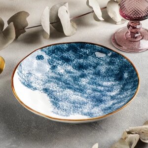Тарелка керамическая глубокая 'Море', 400 мл, d20 см, цвет синий