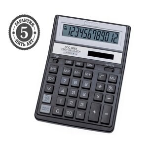 Калькулятор настольный Citizen 'SDC-888XBK', 12-разрядный, 158 х 203 х 31 мм, двойное питание, чёрный