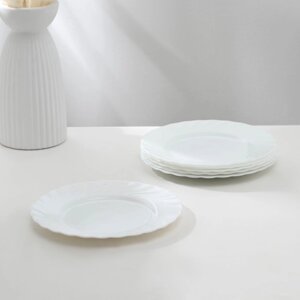 Набор десертных тарелок Luminarc TRIANON, d20 см, стеклокерамика, 6 шт, цвет белый