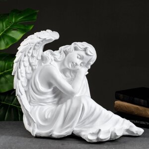 Фигура 'Ангел девушка сидя' большая, белый 28х45х37см