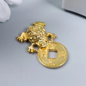 Сувенир металл 'Денежная жаба с монетой' золото 2,6х1,5 см (комплект из 20 шт.)