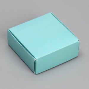 Коробка подарочная под бижутерию двухсторонняя, упаковка, 'Тиффани', 7.5 х 7.5 х 3 см (комплект из 5 шт.)