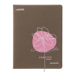 Дневник универсальный для 1-11 класса Flower, твёрдая обложка, искусственная кожа, с поролоном, шелкография, ляссе, 80