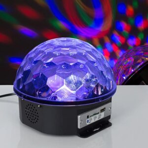 Световой прибор 'Хрустальный шар' 17.5 см, динамик, свечение мульти, 220 В