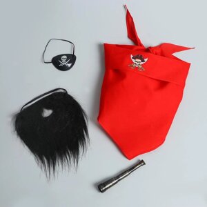 Карнавальный костюм 'Чёрная борода', бандана, подзорная труба, наглазник, борода