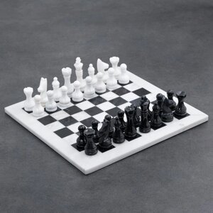 Шахматы 'Элит', темная доска 30х30 см, оникс