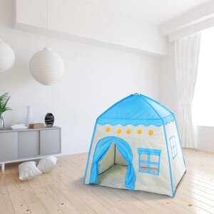 Палатка детская игровая 'Домик' голубой 130x100x130 см
