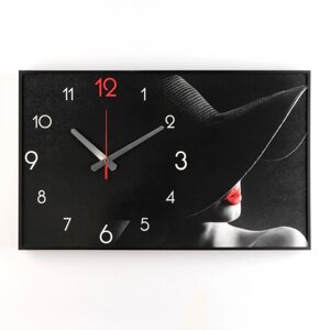 Часы-картина настенные, интерьерные 'Девушка', плавный ход, 35 х 57 х 4 см