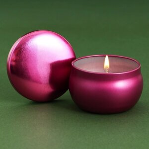 Свеча в цветной жестяной банке 'Красота', аромат ваниль, 6 х 6 х 4 см
