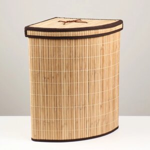 Корзина для хранения, с ручками, складная, 34x34x52 см, бамбук, джут