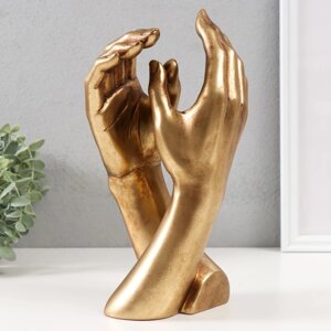 Сувенир полистоун 'Две руки - прикосновение' золотой 13,2х11,6х26,5 см
