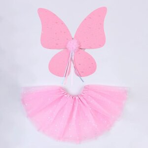 Карнавальный набор 'Бабочка', 5-7 лет, розовый юбка, крылья