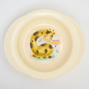 Тарелка детская на присоске Giraffix, цвет МИКС