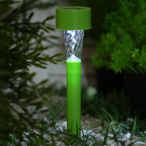 Садовый светильник на солнечной батарее 'Зелёная трапеция', 4.5 x 30 x 4.5 см, 1 LED, свечение белое (комплект из 2 шт.)