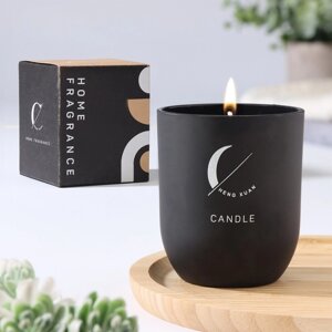 Свеча ароматическая 'Home Fragrance', одеколон, черная, 7х8 см