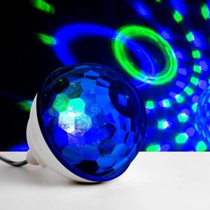Световой прибор 'Хрустальный шар' 16 см, Е27, динамик, пульт ДУ, свечение RGB