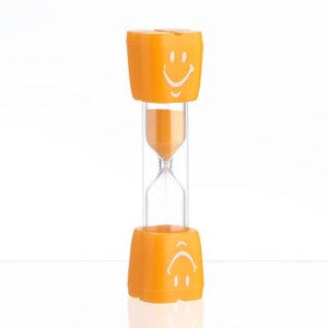 Песочные часы 'Смайл' на 3 минуты, 9 х 2.3 см, оранжевые